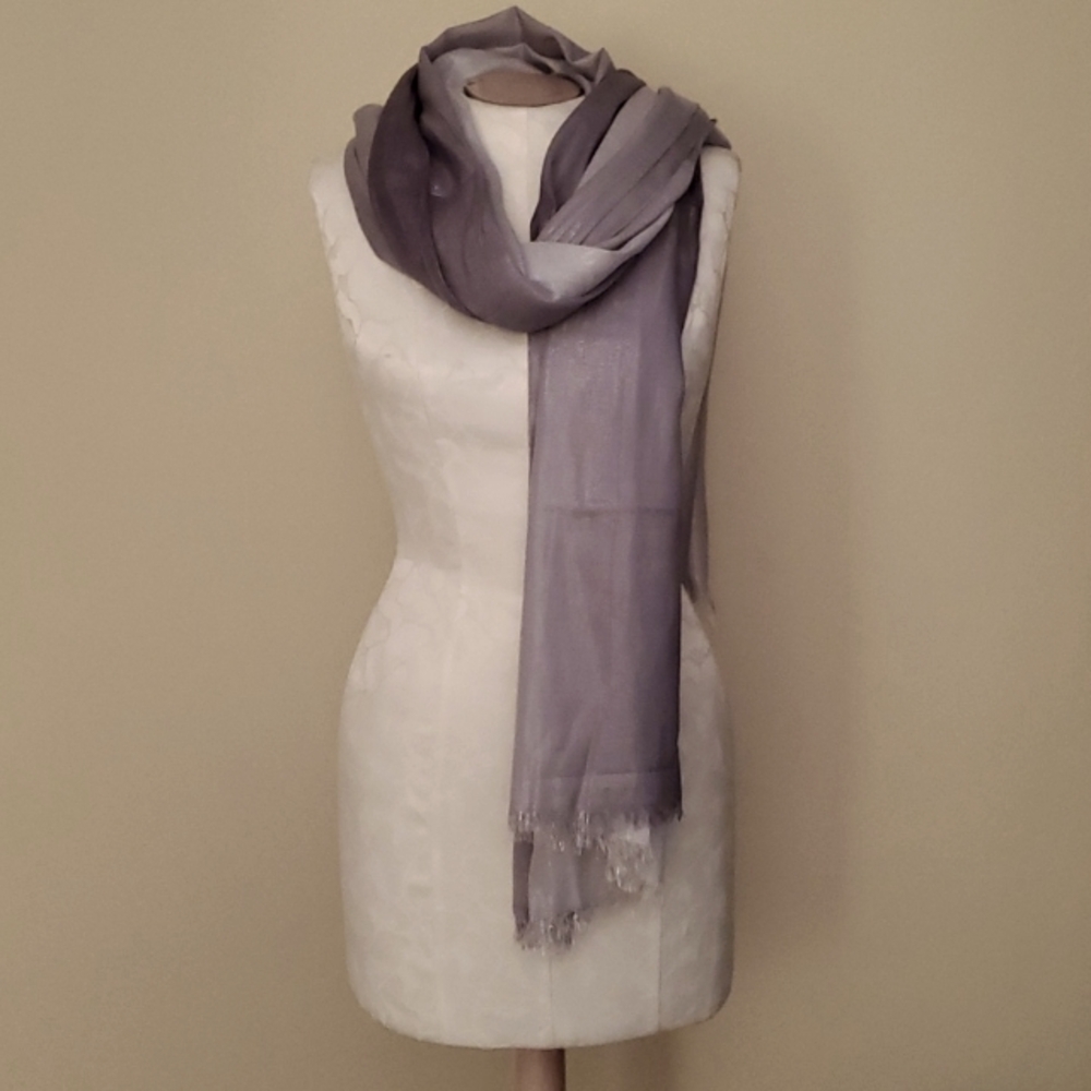 Two Tone Grey Silky Scarf